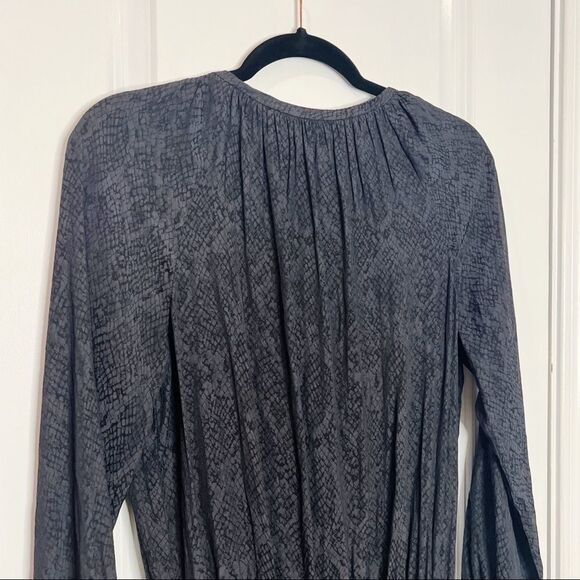 Ramy Brook Allie lace up Mini Dress Sz XS black snake print - Picture 7 of 8